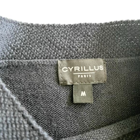 Cyrillus Navy Brown Striped Wool Boat Neck Long Sleeve Pullover Sweater Size M - Picture 2 of 8